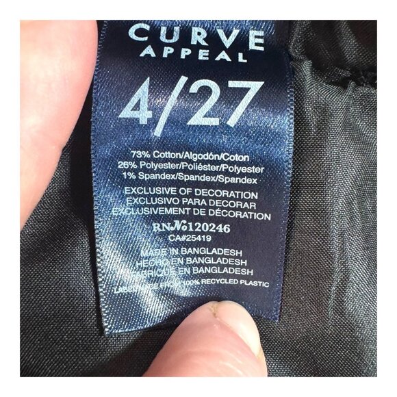 Curve Appeal Dark Wash Black Skinny Denim Jeans Stretch Fitted 4 27 Womens - Picture 4 of 5